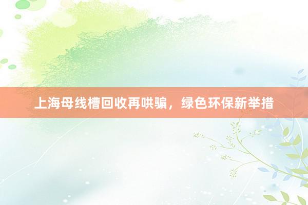 上海母线槽回收再哄骗，绿色环保新举措