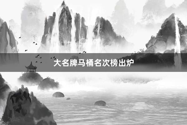 大名牌马桶名次榜出炉